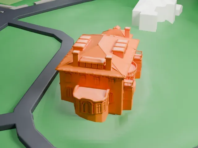 Casa Belvedere model, South view