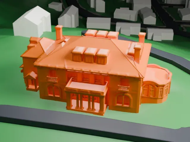 Casa Belvedere model, West view