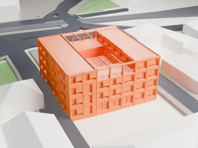 Casa del Fascio (Como) model, East view