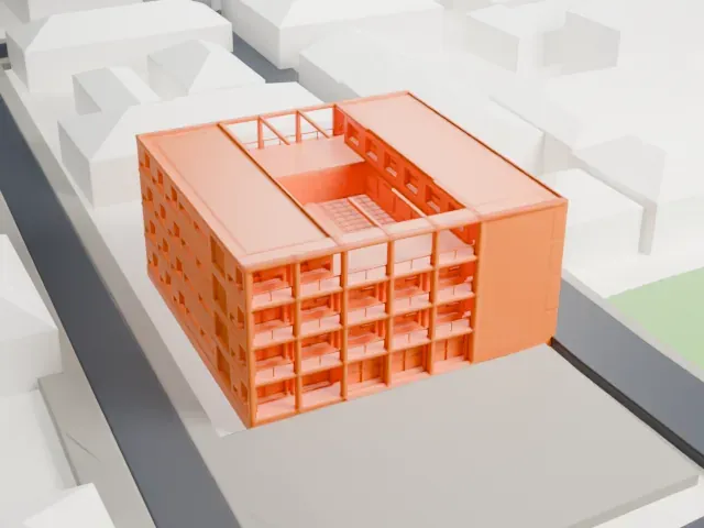 Casa del Fascio (Como) model, West view