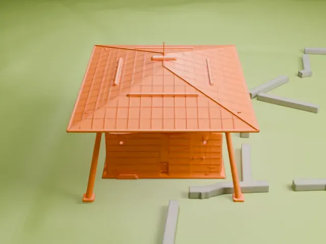 Casa Grande Ruins model, South view