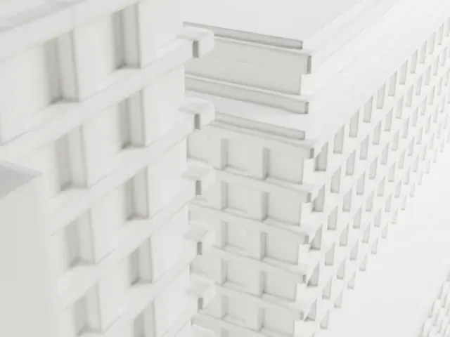 Casa Italiana model, East view