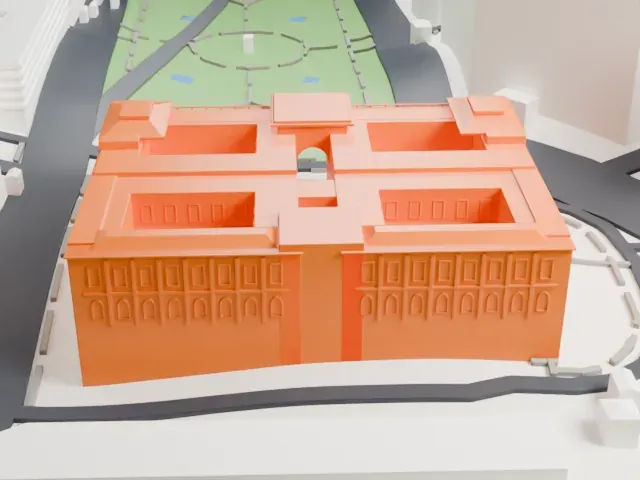 Casa Rosada model, East view