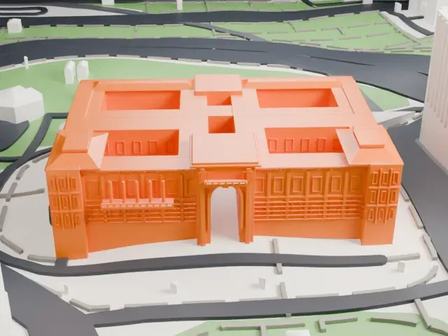 Casa Rosada model, West view