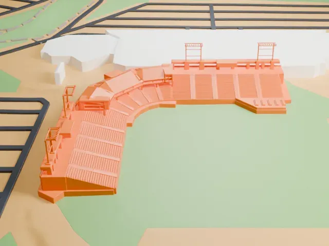Cashman Field model, East view