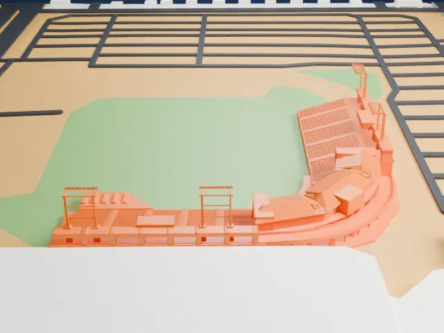 Cashman Field model, West view