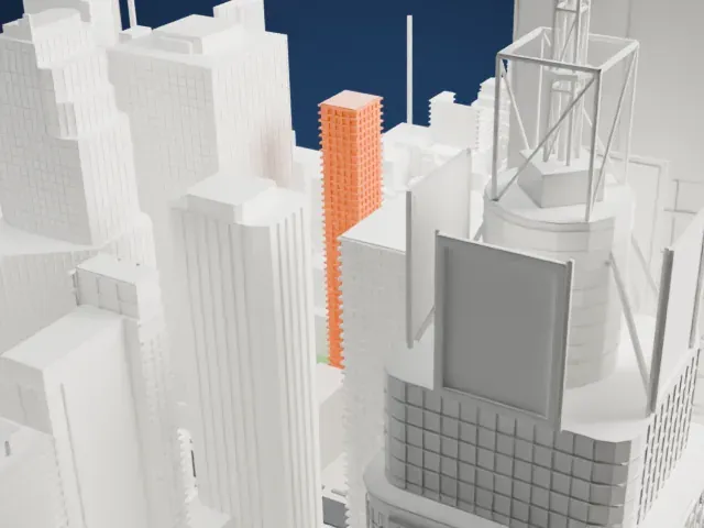 Cassa Hotel model, West view