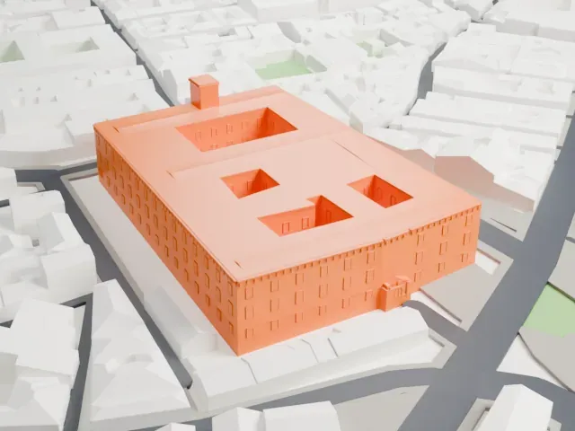 Castel Capuano model, East view