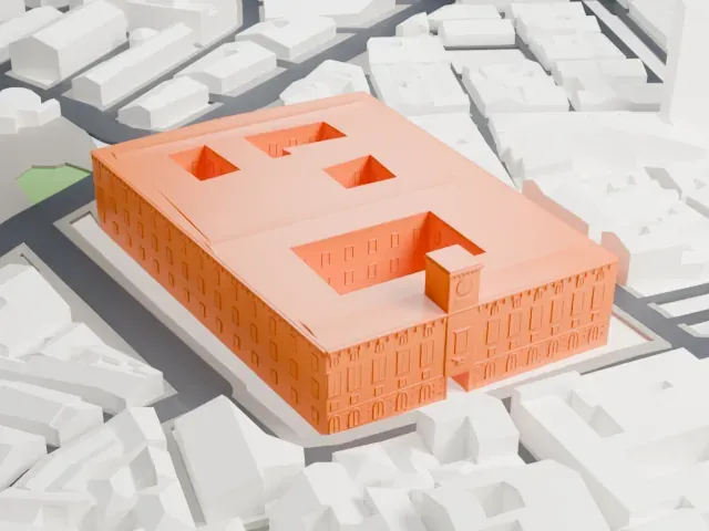 Castel Capuano model, West view