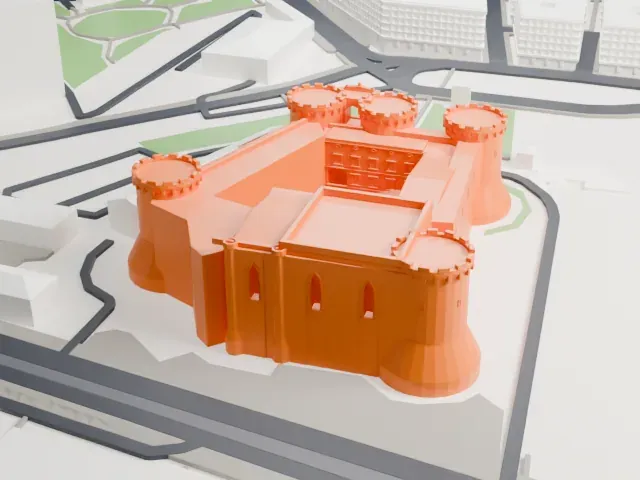 Castel Nuovo model, East view