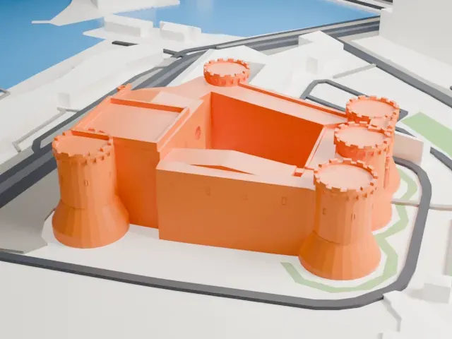 Castel Nuovo model, North view