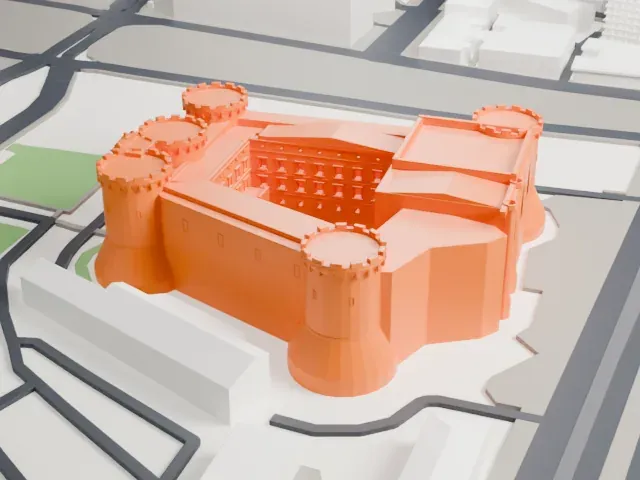 Castel Nuovo model, South view
