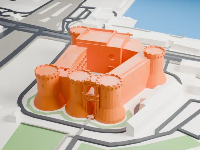 Castel Nuovo model, West view
