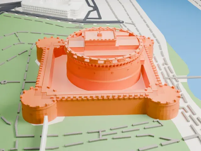 Castel Sant'Angelo model, West view