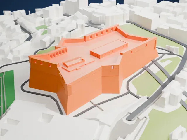 Castel Sant'Elmo model, East view