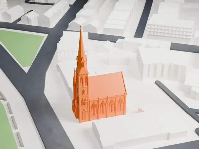 Catedral Evangelica Reformada model, East view