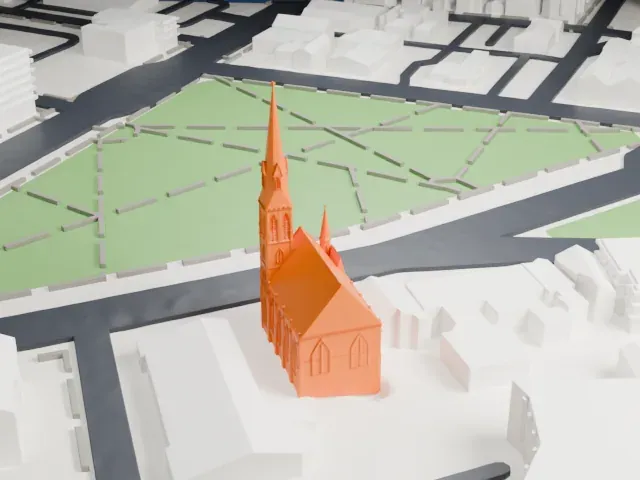 Catedral Evangelica Reformada model, North view