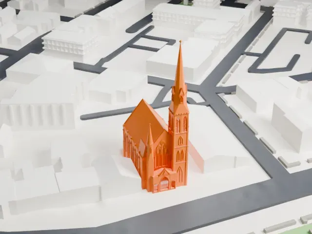 Catedral Evangelica Reformada model, South view