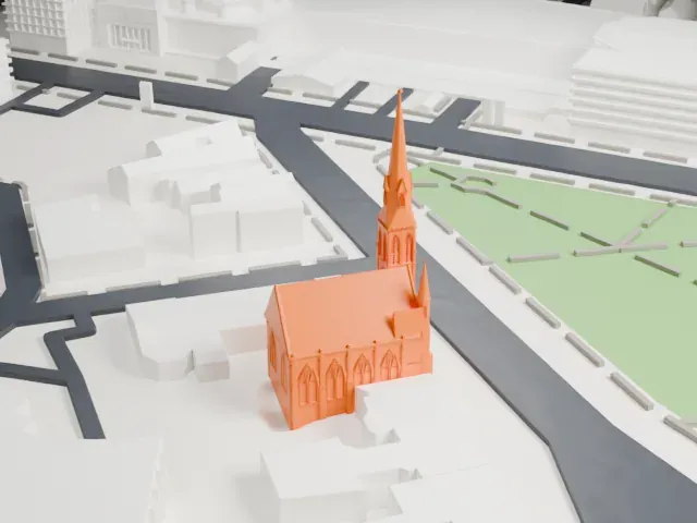 Catedral Evangelica Reformada model, West view