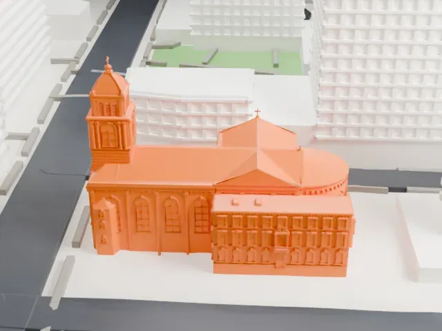 Cathedral Basilica of St. James, Brooklyn model, South view