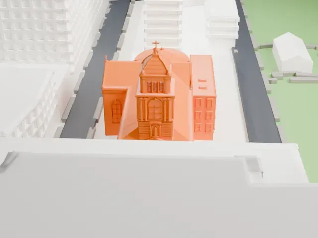Cathedral Basilica of St. James, Brooklyn model, West view