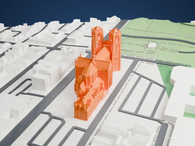 Cathedral Basilica of the Sacred Heart, Newark model, North view