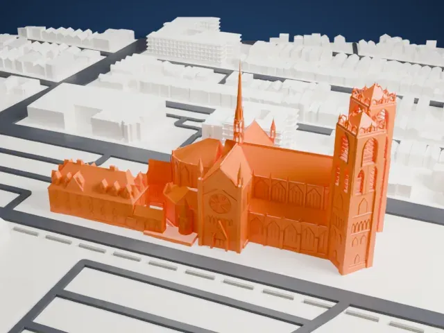 Cathedral Basilica of the Sacred Heart, Newark model, West view