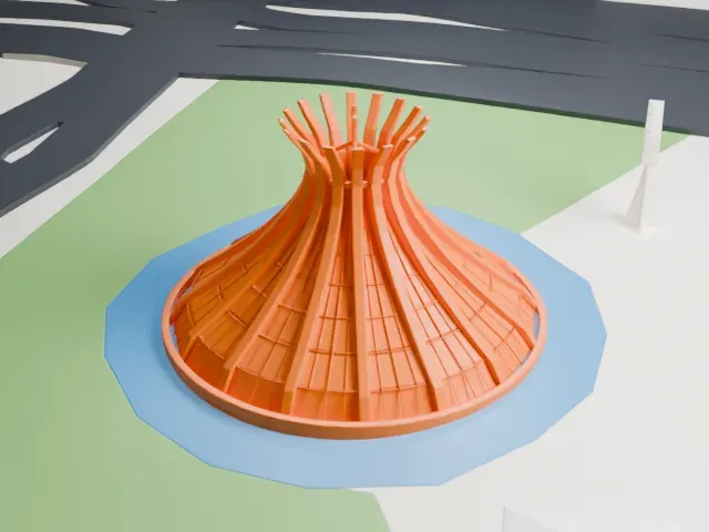 Cathedral of Brasília model, East view