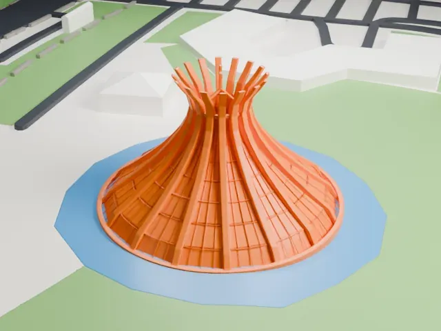 Cathedral of Brasília model, West view