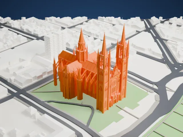 Cathedral of La Plata model, East view