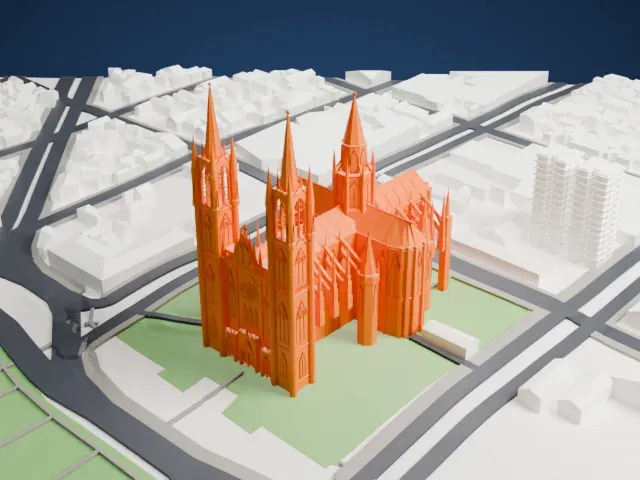 Cathedral of La Plata model, North view