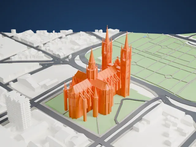 Cathedral of La Plata model, South view