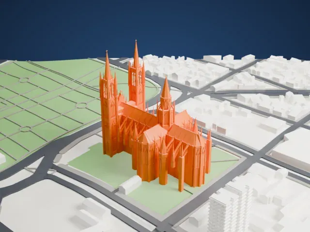 Cathedral of La Plata model, West view