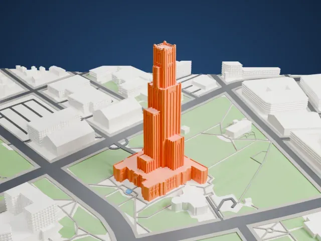 Cathedral of Learning model, South view