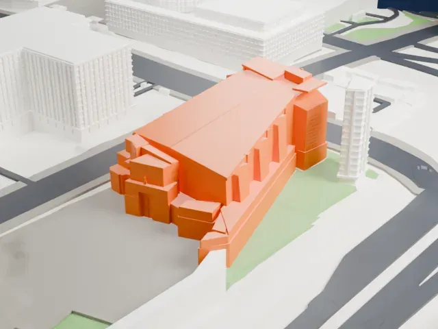 Cathedral of Our Lady of the Angels model, East view
