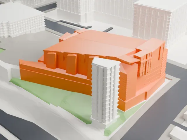 Cathedral of Our Lady of the Angels model, North view