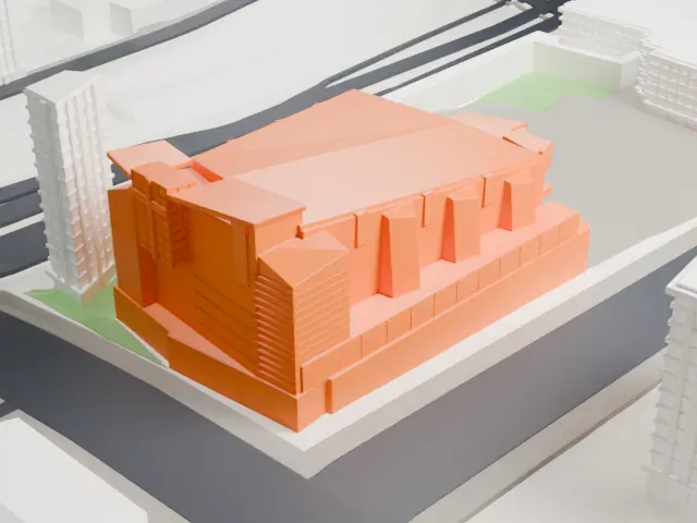 Cathedral of Our Lady of the Angels model, West view