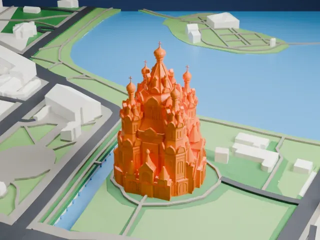 Cathedral of Saints Peter and Paul, Petergof model, North view