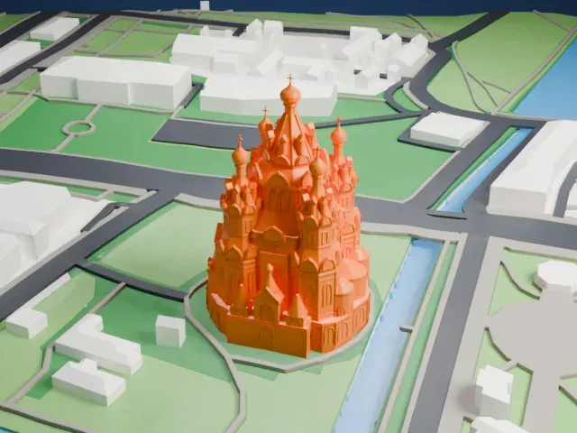Cathedral of Saints Peter and Paul, Petergof model, South view