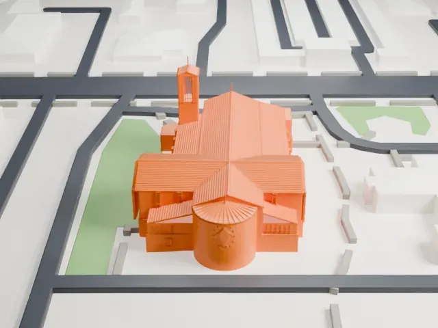 Cathedral of Saints Simon and Jude model, East view
