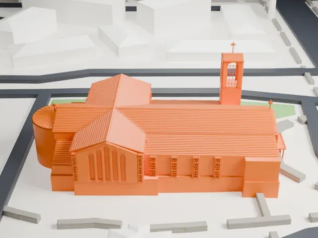 Cathedral of Saints Simon and Jude model, North view
