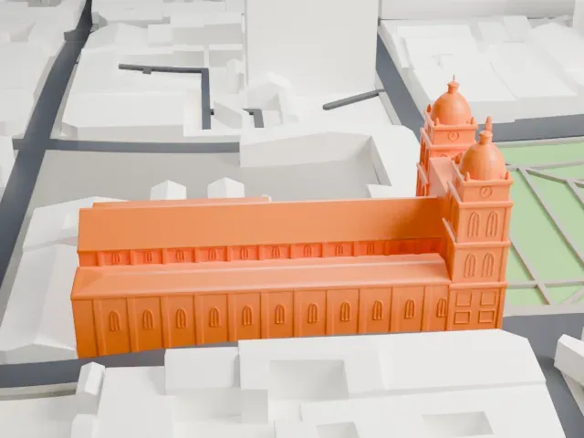 Cathedral of Santa Cruz de la Sierra model, East view