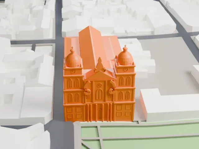 Cathedral of Santa Cruz de la Sierra model, North view
