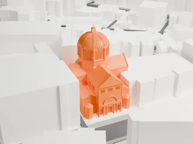 Cathedral of St. Matthew the Apostle model, South view