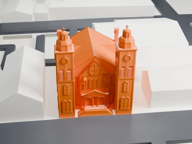 Cathedral of St. Michael the Archangel, Passaic model, West view