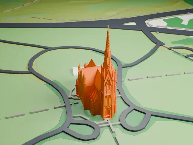 Cathedral of the Incarnation, Garden City model, East view