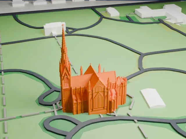Cathedral of the Incarnation, Garden City model, North view