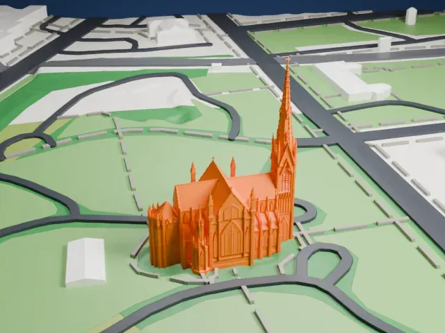 Cathedral of the Incarnation, Garden City model, South view