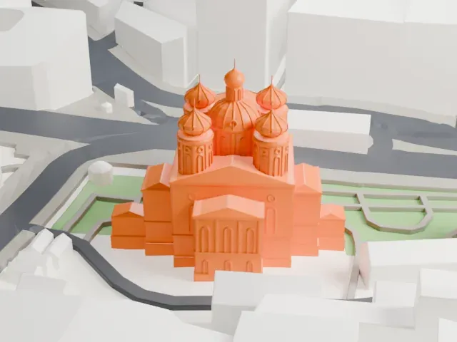 Cathedral of the Vladimir Icon of the Mother of God model, East view