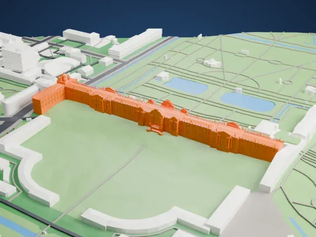 Catherine Palace model, West view